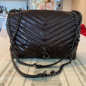 Rebecca Minkoff Edie Flap Shoulder Bag in Ganache Dark Brown